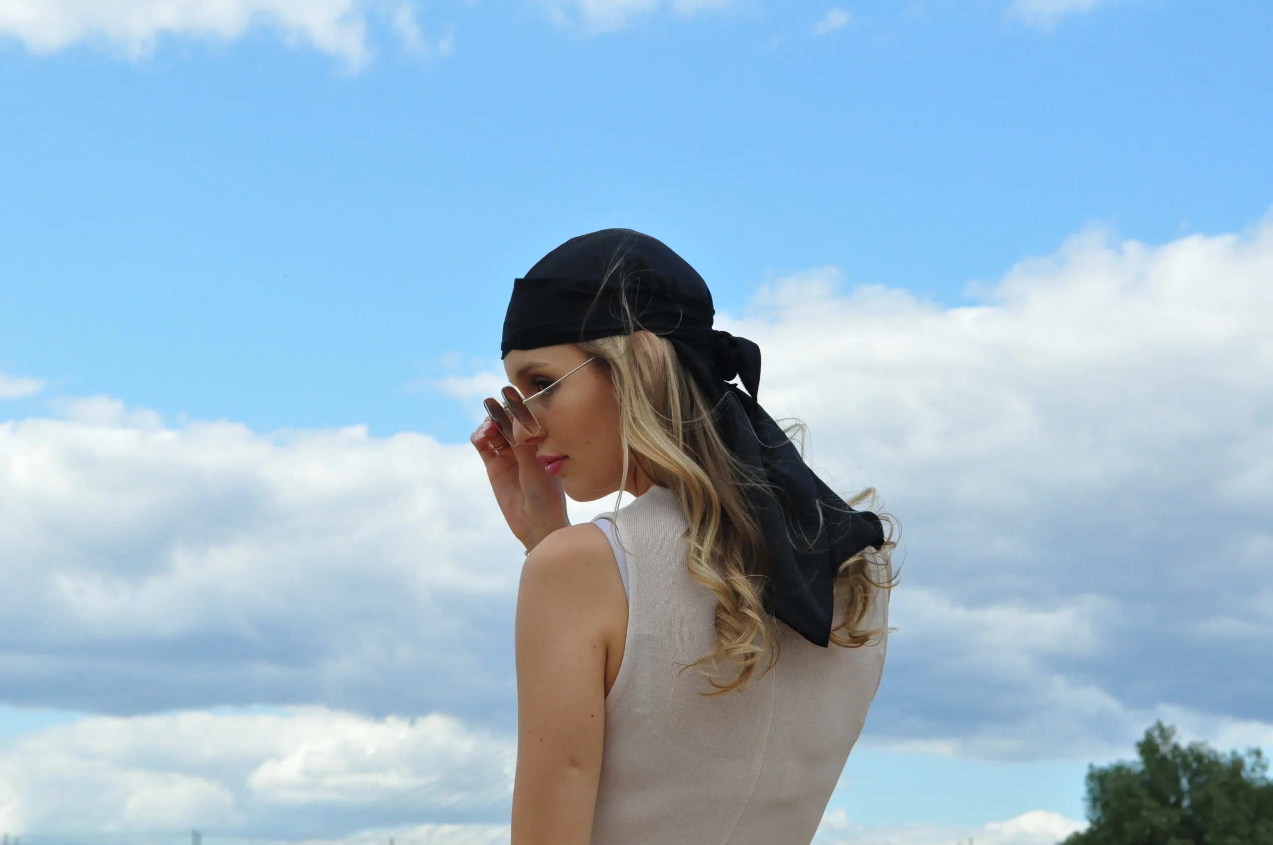 Czarny jedwabny durag